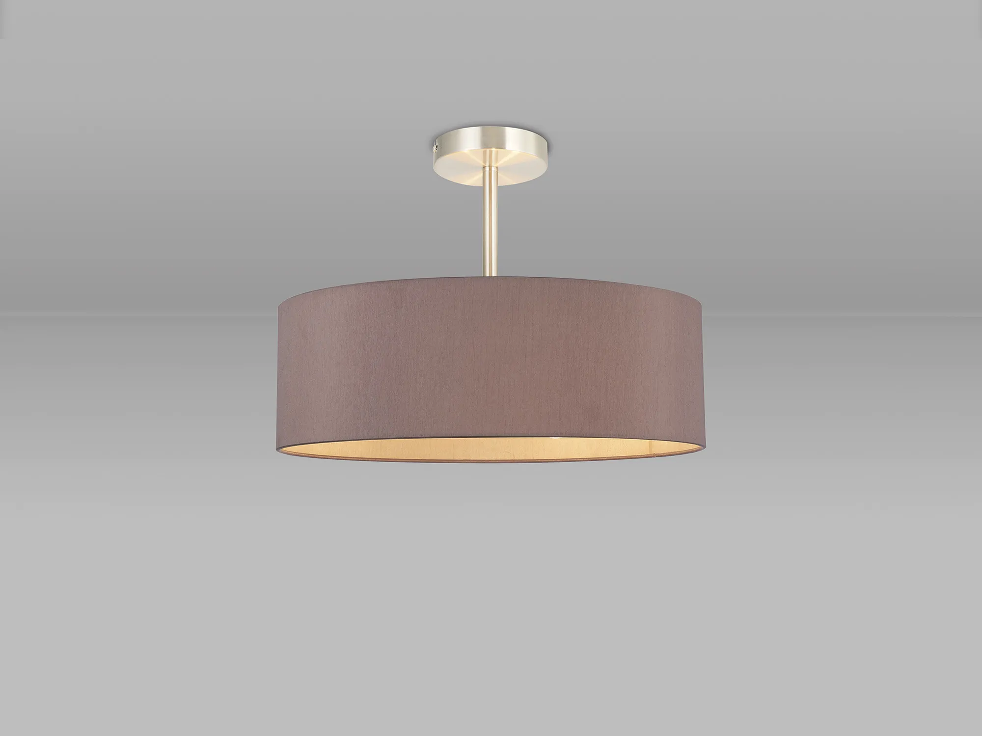 Baymont 45cm Semi Flush 5 Light Satin Nickel, Taupe DK0754  Deco Baymont SN TA